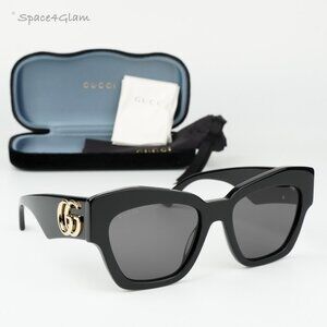 Gucci Women Sunglasses Black Grey Square GG1422S 001 BRAND NEW